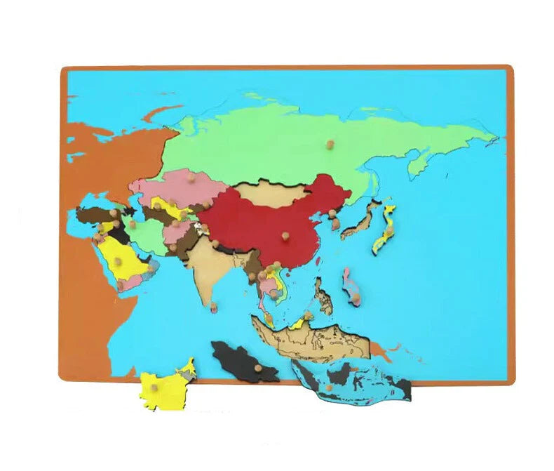 Interaktiv Montessori Verdenskort Puslespil – Engagerende Geografi Læringserfaring for Børn