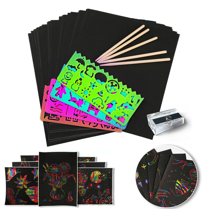 Rainbow Reveal Scratch Art Set - Slip din kreative side løs med farverig skrabekunst