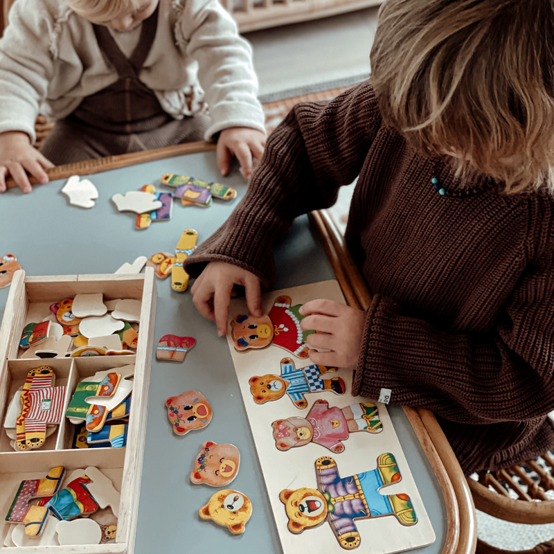 TeddyBoard - Udklædningsbamse i træ Puslespil