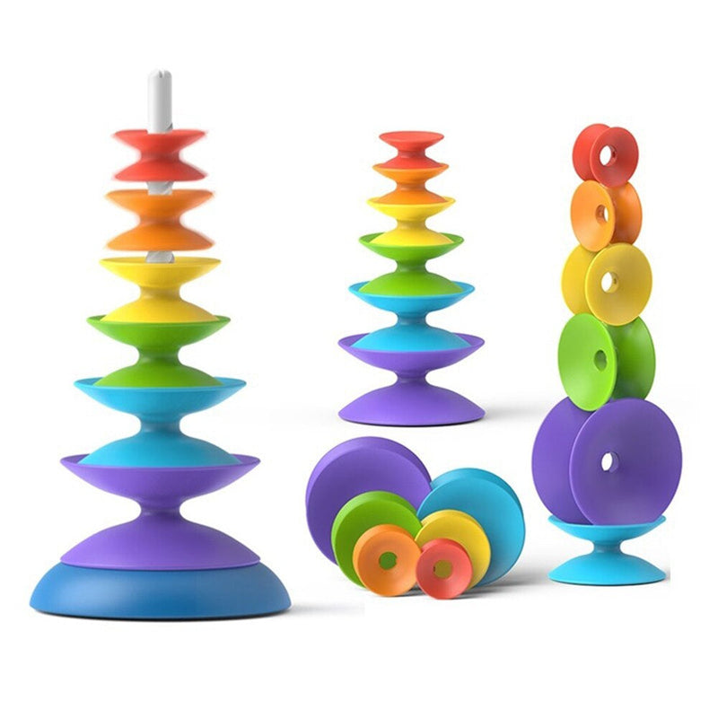 Rainbow Stacking Adventure – Engagerende Diabolo Stacking Tower til Tidlig Læring og Udvikling