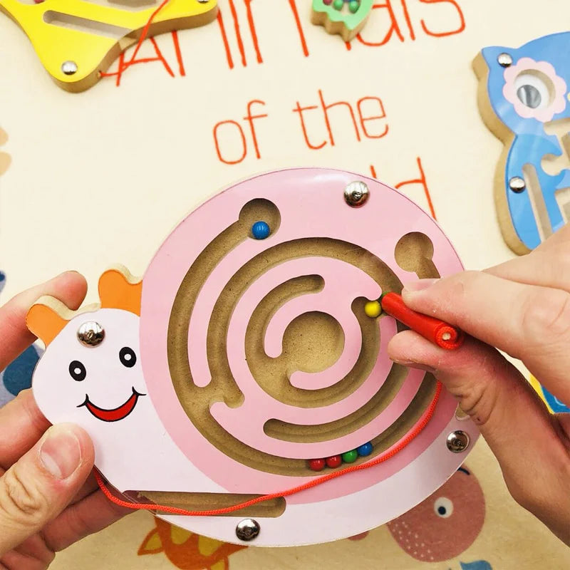 Sensory Animal Party Magnetic Maze – Stimulerende Tidlig Læring og Udvikling for Babyer