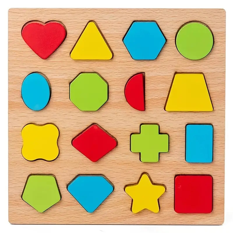 Educational Puzzle Set (3 stykker) - Udforsk Læringens Glæde med Vores Magiske Træpuzzler