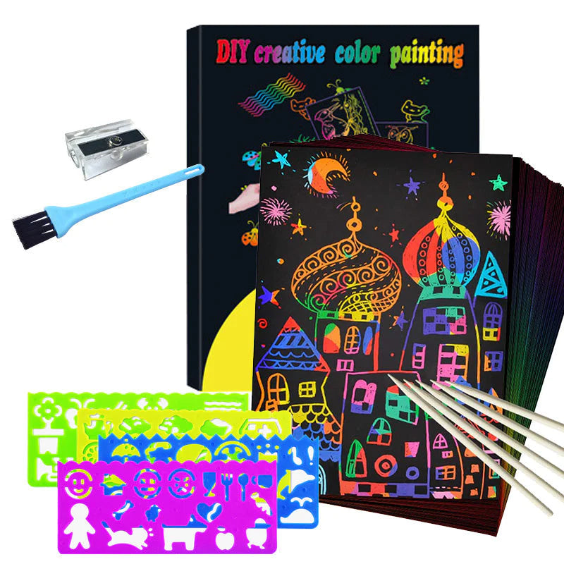 Rainbow Reveal Scratch Art Set - Slip din kreative side løs med farverig skrabekunst