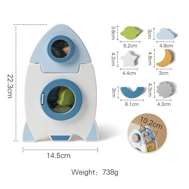 EcoRocket - 5 i 1 Træ DIY Raket Til Kreativ Leg
